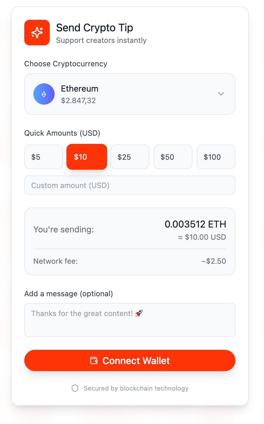 Mobile Tip Interface