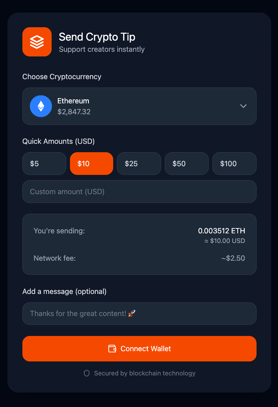 Mobile Tip Interface